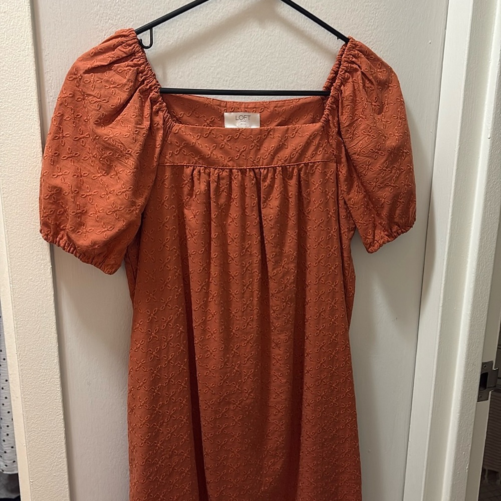 Cap sleeve eyelet dress